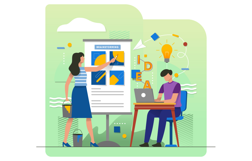 Brainstorming for creative ideas.